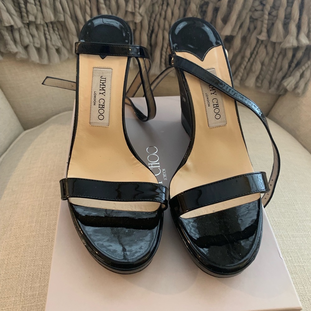 Authentic Jimmy Choo wrap up Wedge Sandals sz 41